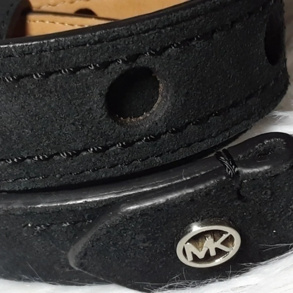 Michael Kors Circle Perforated Suede Leather Belt - Picture 6 of 7